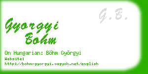 gyorgyi bohm business card