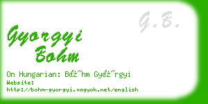 gyorgyi bohm business card